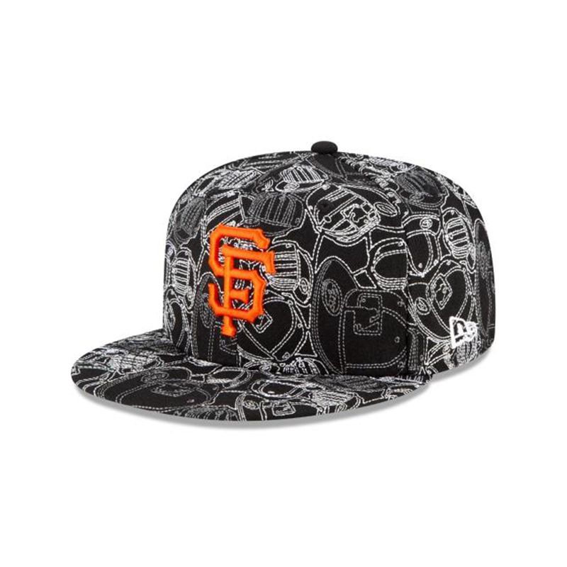 MLB San Francisco Giants Cap Chaos 59Fifty Fitted (TZK6783) - Black New Era Caps